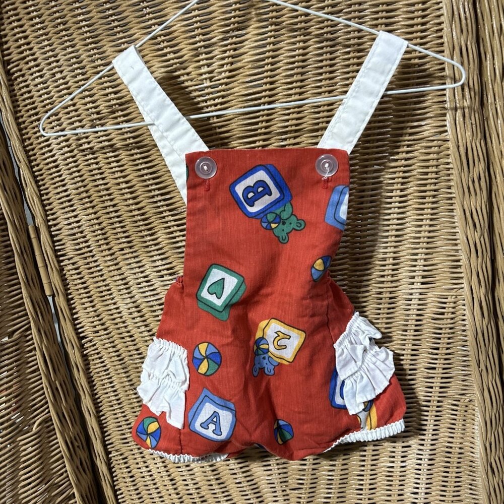 Vintage 9months Jumper Boy Girl Blocks Letters Numbers Polar Infantswear Ruffles